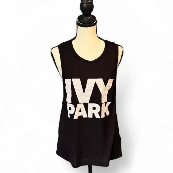 IVY PARK Tops - IVY PARK Black Logo Racerback Tank Top Small